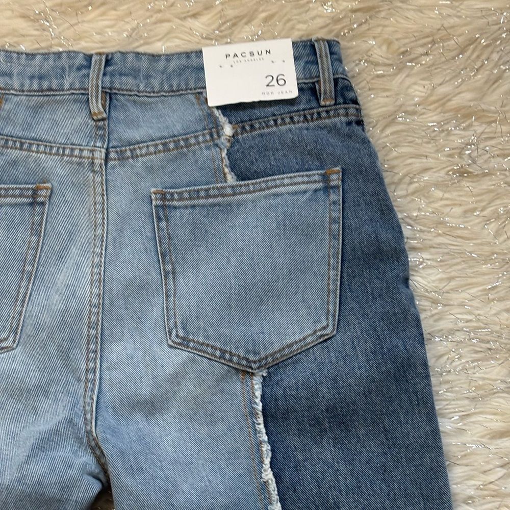 PacSun Two Panel Contrast Blue MOM Jeans Size 26 - Picture 7 of 16
